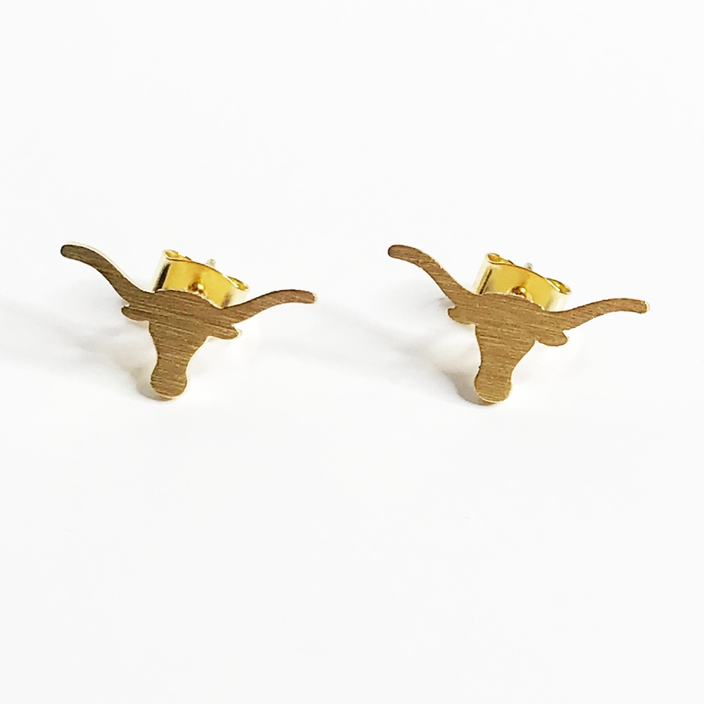Golden Longhorn Studs - Picture 1 of 2